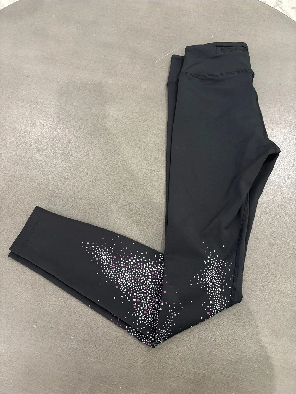 Nike Black Leggings with White and Purple Dot Detail